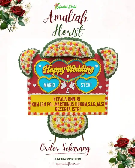 Papan Bunga Pernikahan Gedung Aji Baru